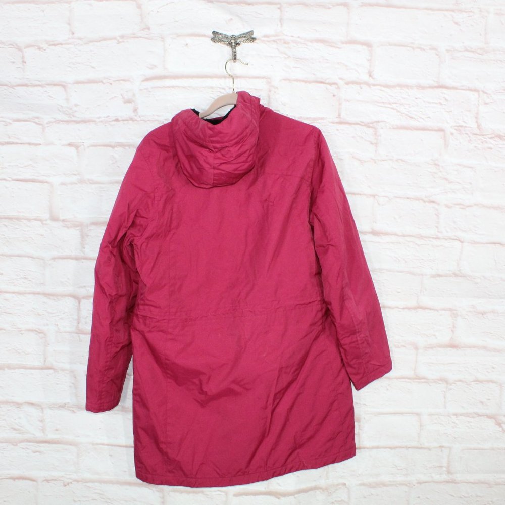 LL Bean Red Nylon Hooded Lined Warmer Winter Jacket Size L Reg - Picture 8 of 9